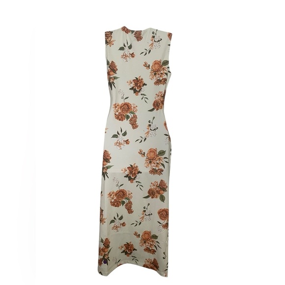 WeWoreWhat Muscle Tank Neutral Floral Midi Dress Size M NWT - Picture 4 of 7